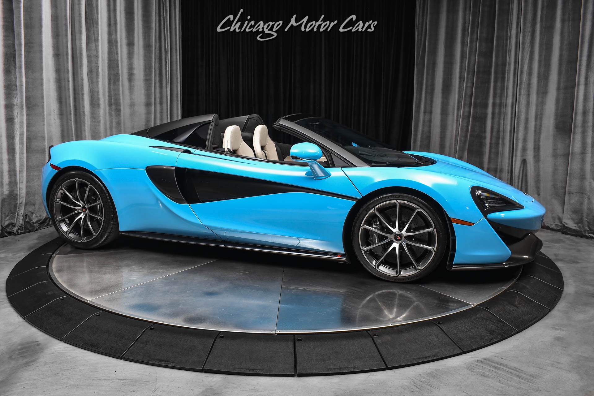 Used 2018 McLaren 570S Spider Convertible RARE Curacao Blue Full